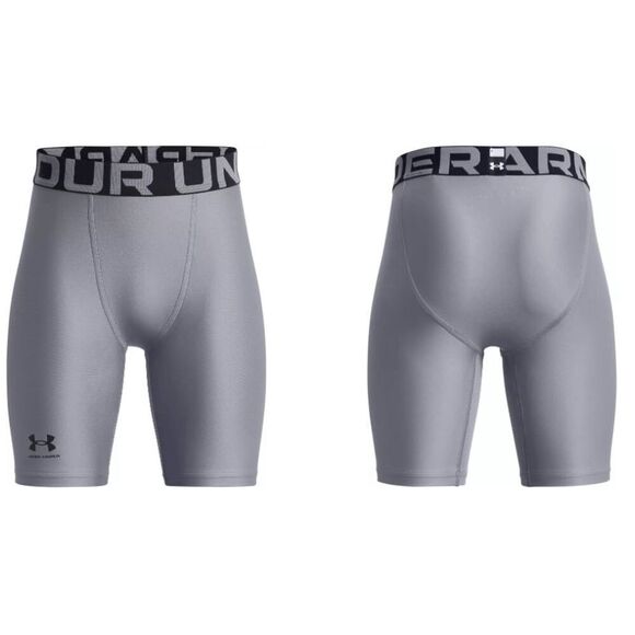 Under Armour YOUTH HeatGear Armour Shorts Steel/Black LARGE - Picture 1 of 6